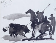 Bullfight Scene, 1960 by Pablo Picasso Pablo Picasso paintings, sculptures, plastic arts, visual arts, fine art | 그림, 예술