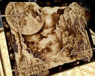 Snowdeer (Kim Sulrok): Woodburning Art (Pyrography) by Snowdeer | 우드 버닝 아트, 나무 태우기, 나무 디자인