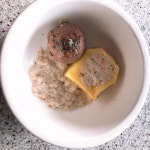 페이보리잇 개란말이와 소고기치즈볼, 베이지스튜 조식 차려드리고 출근👋🏻 (차려드리다가 혼자 침꿀꺽함..🤭) .  뒤통수만보임... 