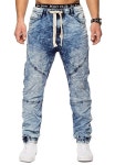 Pantalones Harem para hombre Pantalones anchos de tejido urbano en denim H1242, Farben:Hellblau-2, Größe-Jeans:W28 L34: Amazon.... 