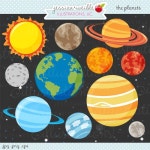 The Planets Clipart - JW Illustrations - space and planets graphics | 어린이집 만들기, 행성, 우주