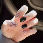 Pink Black Rounded Short Nails – Fake Nail Store(이미지 포함) | 젤네일, 젤네일아트, 네일아트