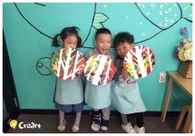 가을나무 추상표현 [밤비니 5세 수업 / 시흥시 정왕동 배곧 미술학원 - 창의미술 크리아트] - 2020 | 5세, 유아 미술, 가을나무