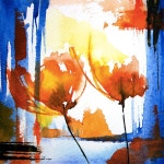 Petit instant N°152 (Peinture), 10x10 cm par Véronique Piaser-Moyen Aquarelle originale sur papier 300G | 수채화, 그림 그리기