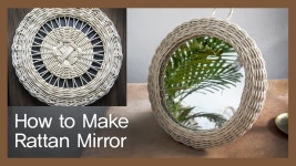 [라탄공예] 취미 수업 온라인클래스 12 : 라탄 원형 거울 만들기 /Rattan Craft : Rattan Round Mirror, かご,ラタン,ラタンクラフト... 