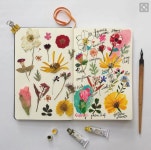 herbier | 미술 스케치북, 색연필 그림, 꽃그림