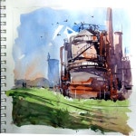 Gas Works Park, Seattle, WA Watercolor Sketch by Ron Stocke | 수채화