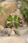 Four leaf clover pendant Green Shamrock St. Patricks Day Lucky Clover Irish St Patricks day pendant | 꽃, 장식