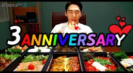 밴쯔▼ 3주년 먹방!!! 1인용 출장뷔페...??출장뷔페!!!!!! 160527