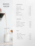 dream coffee shop menu | 카페 메뉴 디자인, 메뉴 보드 디자인, 커피 메뉴