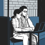 카페에서일하는사람들 블루몬데이 지폐화풍.영어교과서 화풍 #drawing | Ilustraciones