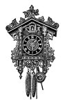 OldDesignShop_CuckooClockClipArt2.jpg (1132×1800) | 시계 아이디어, 실크 스크린, 예술