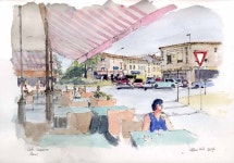 좋아요 247개, 댓글 7개 - Instagram의 Allan Kirk(@tarnincolour)님: Cafe Commercial, Revel  #drawing #sketchbook... 
