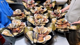 엄청난 양의 조개찜, 대왕 조개구이, 삼겹살, 해물 라면을 한번에! Awesome Seafood in Korea, Steamed clams in bulk, Grilled clams... 