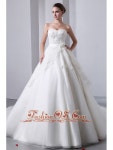 Beautiful A-line Sweetheart Lace Wedding Dress Cathedral Train Tulle and Taffeta  www.fashionos.com   | sweetheart wedding dress a... 