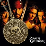 도매 2016 뜨거운 판매 영화 카리브해 목걸이 두개골 다 아즈텍 골드 동전 목걸이 펜던트 Freeshipp...