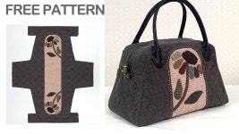 #0123 미니 보스턴가방 만들기 퀼트가방만들기 무료도안 | Patchwork bags, Quilted bag, Bags