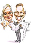 Colour caricature of bride and groom for wedding invitations | 캐리커처, 인물화, 캐릭터 스케치