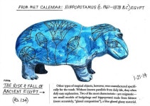 J1421 EGYPT HIPPO | Hippopotamus, Art class, Henna body art