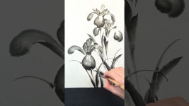 네이버 인플루언서 [네이버 인플루언서] 수묵화 붓꽃 그리기 #orientalpainting #painting #watercolor #동양화 #flowers