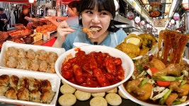 네이버 인플루언서 [네이버 인플루언서] 안동 시장 먹방😋찜닭, 떡볶이 골목, 맘모스 베이커리, 크림치즈빵, 고기찹쌀만두, 튀김... 