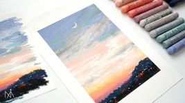네이버 인플루언서 [네이버 인플루언서] Drawing sunset scenery with oil pastel : 오일 파스텔로 그리는 하늘 풍경화 [NIA]
