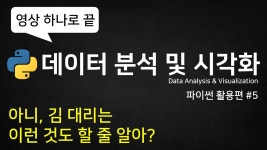 영상 하나로 끝내세요 - YouTube 파이썬 코딩 무료 강의 (활용편5) - 데이터 분석 및 시각화, 이 영상 하나로 끝내세요