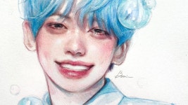 네이버 인플루언서 [네이버 인플루언서] TXT 돌핀 수빈🐬🫧 색연필 인물화 그리기