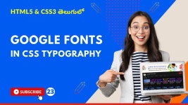 CSS3 Full Course[4K] - 23 | Google Fonts in HTML & CSS & WebPage | CSS Typography | తెలుగులో #css - YouTube CSS3... 