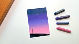 네이버 인플루언서 [네이버 인플루언서] 누구나 쉽게 그리는 오일파스텔 풍경화🌌 | Oil pastel drawing for Beginner