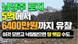 네이버 인플루언서 [네이버 인플루언서] 남양주 토지 5억에서 6400만원 까지 유찰...이것 모르고 낙찰 받으면 땅 뺏길 수도...