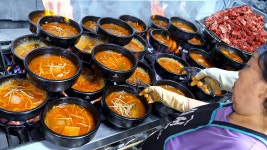 가성비 점심특선으로 대박난?! 1++ 한우 소국밥 공짜로 주는 15,000원 한우 언양 불고기 Korean spicy beef soup - Korean street food