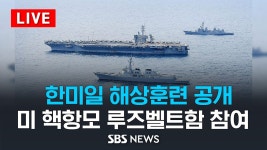 [풀영상] 북 위협에 공동 대응 한미일 연합 해상훈련 .. 미 핵항모 루즈벨트함 이례적 공개 / SBS - YouTube [풀영상] 북 위협에 공동 대응... 