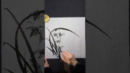 네이버 인플루언서 [네이버 인플루언서] 수묵화 기초 사군자 그리기. 난초 #동양화 #orientalpainting