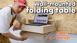 네이버 인플루언서 [네이버 인플루언서] Secret Folding Wall Table with Hidden Strotage 🔒 DIY Woodworking