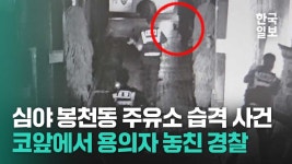 한밤중 봉천동 주유소 난입한 정체불명 생명체
