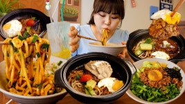 네이버 인플루언서 [네이버 인플루언서] 수원 조원시장에서 역대급 함바그를 먹었어요..😋마제소바, 함바그 이십일점일도 먹방