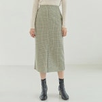 ANOTHER TWEE - 카니즈 체크 슬릿 스커트 - 코디북 카니즈 체크 슬릿 스커트