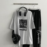HIJJOO - (스트릿/빈티지) 미트반팔티 (4color) 남녀공용 - 코디북 (스트릿/빈티지) 미트반팔티 (4color) 남녀공용