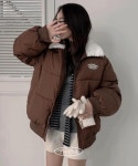 thepink - 지엘 오버핏 자수 레터링 양털 카라 숏 패딩 점퍼 (2color) - 코디북 지엘 오버핏 자수 레터링 양털 카라 숏 패딩 점퍼 (2color)
