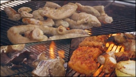 야외에서 소곱창 막창 대창 염통 특양 구워먹기