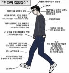 아싸 인싸 걸음걸이 비교