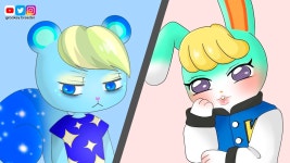 모동숲 신규캐릭터 미첼 스피카를 그려보았습니다