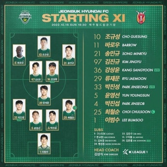 K리그1) 대구 vs 김천, 제주 vs 전북 (16:30 킥 오프) | K리그 K리그1) 대구 vs 김천, 제주 vs 전북 (16:30 킥 오프) | K리그 | 루리웹