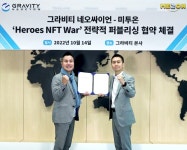 그라비티 네오싸이언, 미투온과 ‘Heroes NFT War’ 지난 주 14일(금) 퍼블리싱 협약 체결