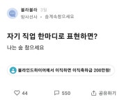 자기 직업을 한마디로 표현하기blind