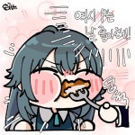 프로듀서에게 돈까스 나눠주는 테마리 만화