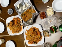 처가집에서 밥 먹었습니다 BBQ 황금올리브 야탑 군산아구찜 포장
