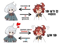 건담핫산스포 수성의마녀 1화 보기전 VS 보고난 후manhwa