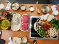 샤브칼국수 온수육 해물파전